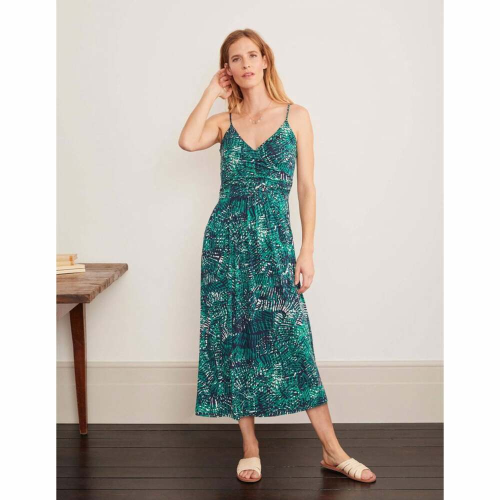 Boden Hope Jersey Midi Dress V-Neck Sleeveless Abstract Print 4